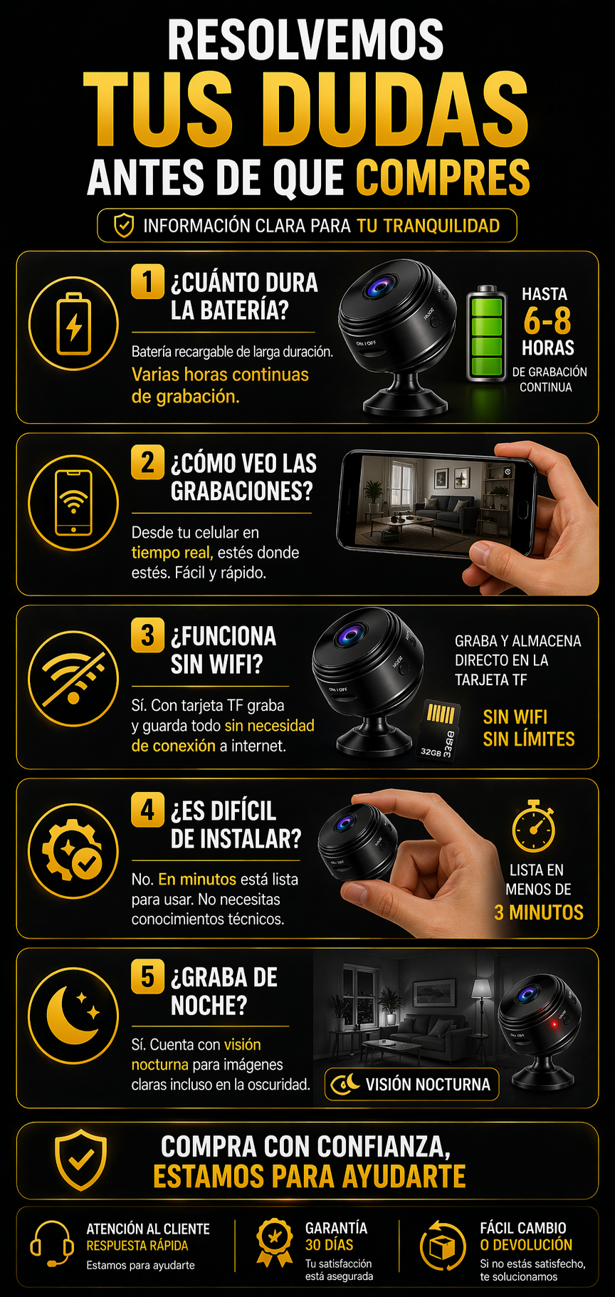 Mini Cámara Espía HD PROMO (2X1) – Vigila Todo Desde Tu Celular